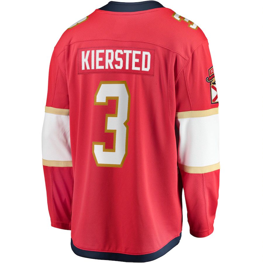 F.Panthers #3 Matt Kiersted Supporters Branded Home Team Breakaway Player Jersey Red Stitched American Hockey Jerseys