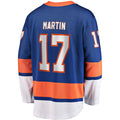 NY.Islanders #17 Matt Martin Supporters Branded Home Breakaway Player Jersey Royal Stitched American Hockey Jerseys
