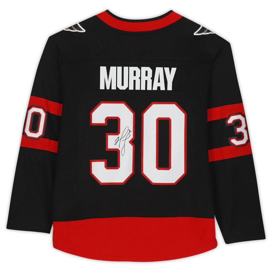 O.Senators #30 Matt Murray Supporters Authentic Autographed Breakaway Jersey Black Stitched American Hockey Jerseys