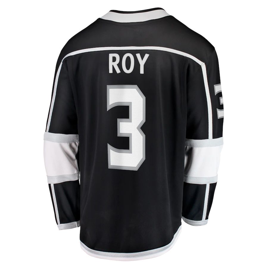 LA.Kings #3 Matt Roy Supporters Branded Home Breakaway Player Jersey  Black Stitched American Hockey Jerseys