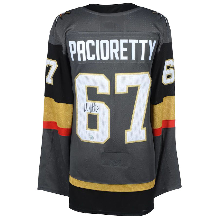 V.Golden Knights #67 Max Pacioretty Supporters Authentic Autographed Black Gray Hockey Jerseys