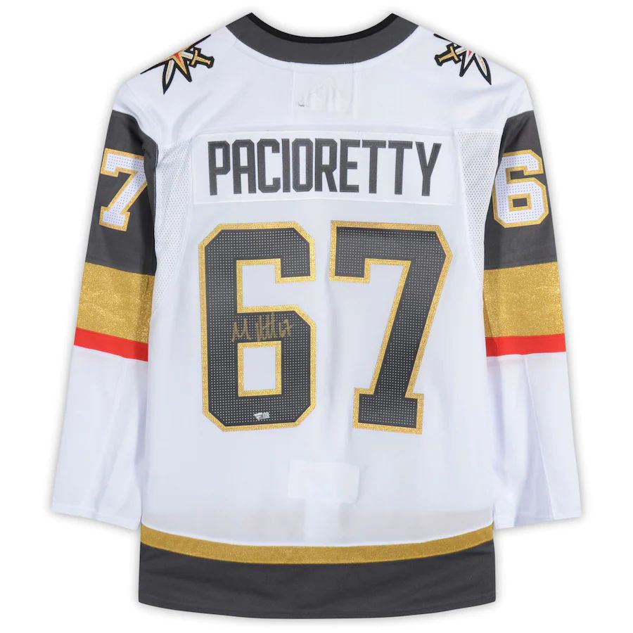 V.Golden Knights #67 Max Pacioretty Supporters Authentic Autographed White Authentic Jersey Hockey Jerseys