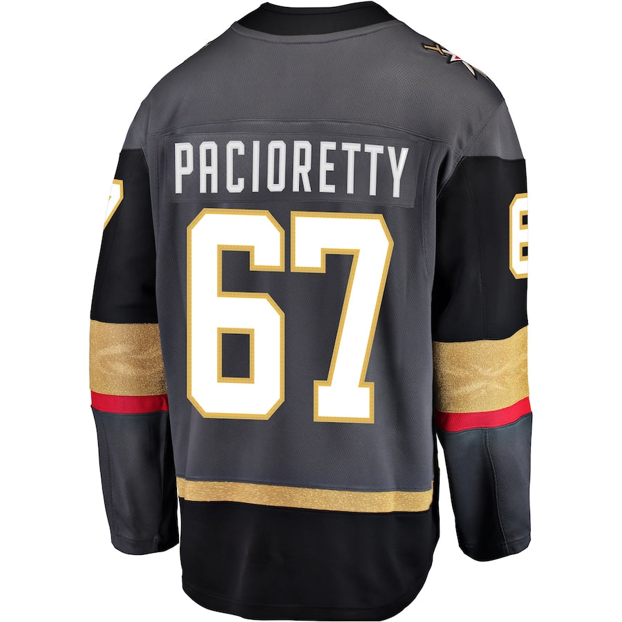 V.Golden Knights #67 Max Pacioretty Supporters Branded Alternate Breakaway Player Jersey  Black Gray Hockey Jerseys