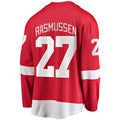 D.Red Wings #27 Michael Rasmussen Supporters Branded Home Breakaway Player Jersey Red Stitched American Hockey Jerseys