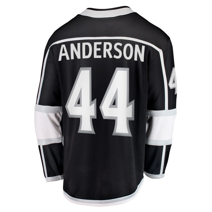 LA.Kings #44 Mikey Anderson Supporters Branded Home Breakaway Player Jersey Black Stitched American Hockey Jerseys