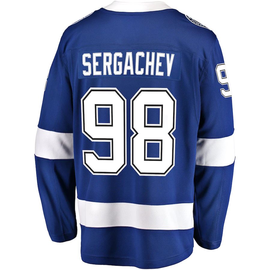 TB.Lightning #98 Mikhail Sergachev Supporters Branded Home Breakaway Player Jersey Blue Stitched American Hockey Jerseys