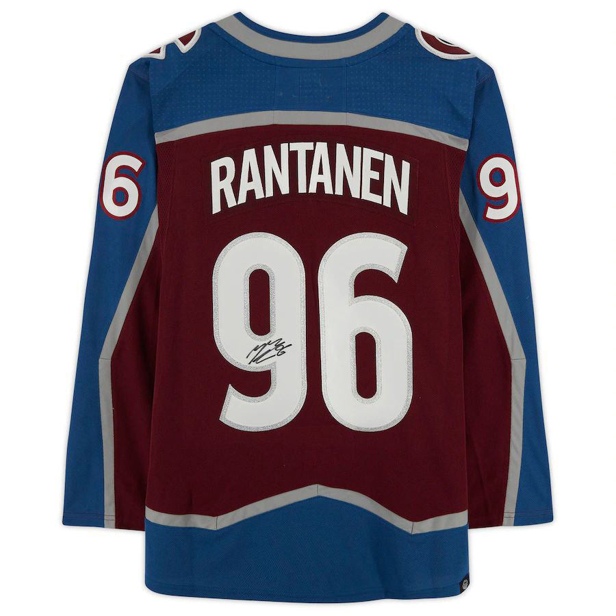 C.Avalanche #96 Mikko Rantanen Supporters Authentic Autographed Jersey Burgundy Stitched American Hockey Jerseys