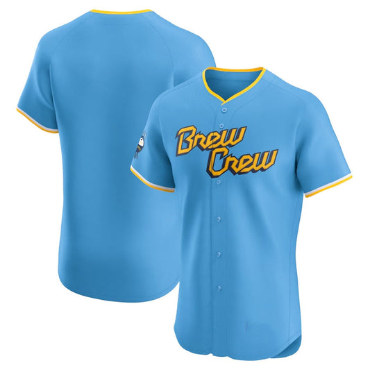 Milwaukee Brewers City Connect Elite Jersey - Powder Blue Stitched Baseball Jersey