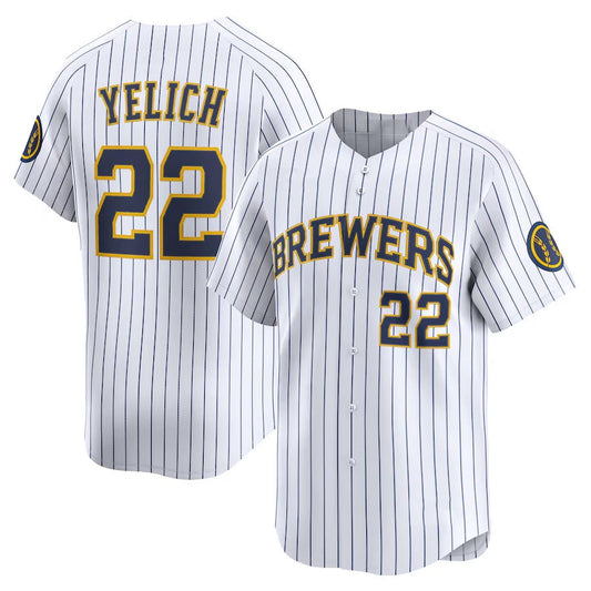 Milwaukee Brewers #22 Christian Yelich Alternate Limited Jersey - White Stitched Baseball Jersey