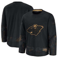 M.Wild Supporters 2024 Military Appreciation Practice Jersey - Black Stitched American Hockey Jerseys