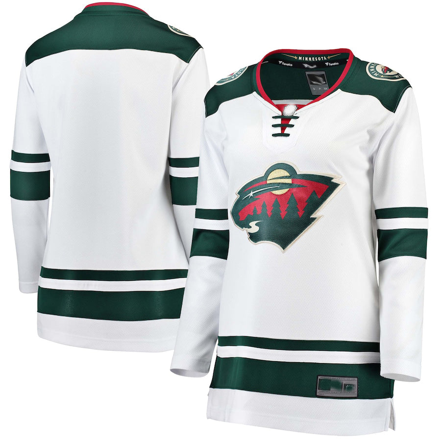 M.Wild Supporters Supporters Branded Away Breakaway Jersey White Stitched American Hockey Jerseys