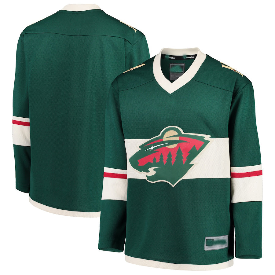 M.Wild Supporters Supporters Branded Home Replica Blank Jersey Green Stitched American Hockey Jerseys
