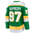 M.Wild #97 Kirill Kaprizov Supporters Alternate Premier Breakaway Player Jersey - Green Stitched American Hockey Jerseys