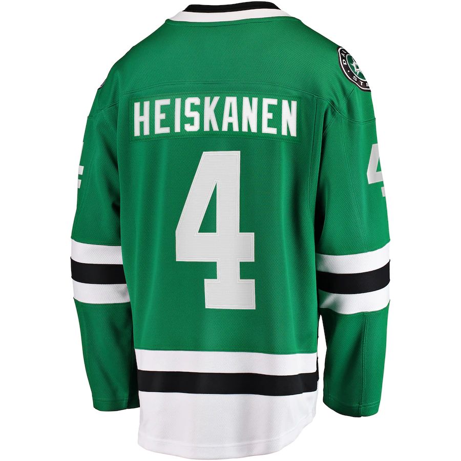 D.Stars #4 Miro Heiskanen Supporters Branded Team Color Breakaway Player Jersey Kelly Green Stitched American Hockey Jerseys