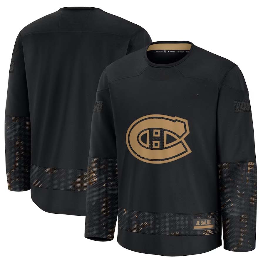 M.Canadiens Supporters 2024 Military Appreciation Practice Jersey - Black Stitched American Hockey Jerseys