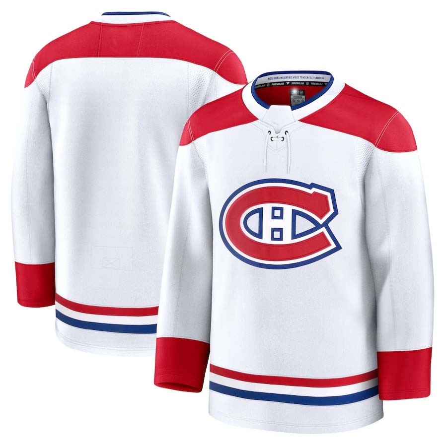 M.Canadiens Supporters Away Premium Jersey - White Stitched American Hockey Jerseys