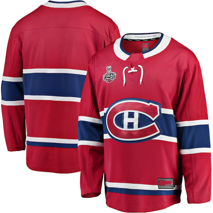 M.Canadiens Supporters Branded Home 2021 Stanley Cup Final Bound Breakaway Jersey Red Stitched American Hockey Jerseys