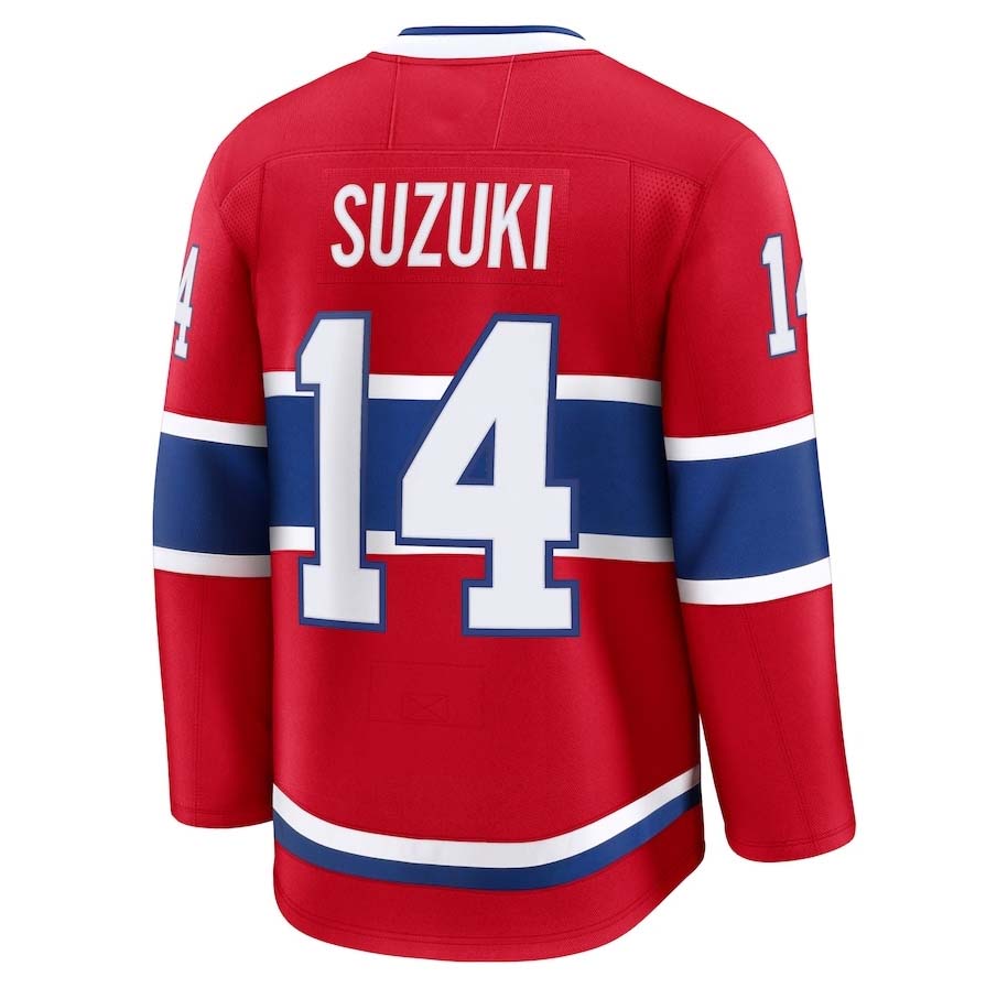 M.Canadiens #14 Nick Suzuki Supporters Home Premium Jersey - Red Stitched American Hockey Jerseys