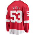 D.Red Wings #53 Moritz Seider Supporters Branded Home Breakaway Player Jersey Red Stitched American Hockey Jerseys