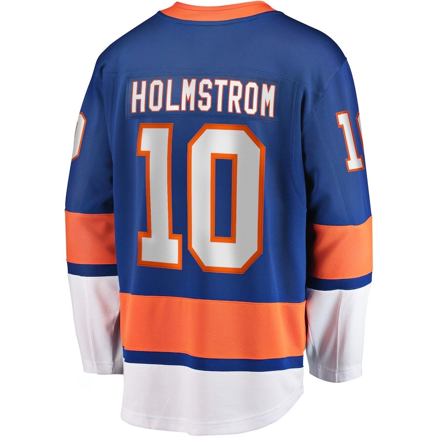 NY.Islanders #10 Simon Holmstrom Supporters Home Premier Breakaway Player Jersey - Blue Stitched American Hockey Jerseys