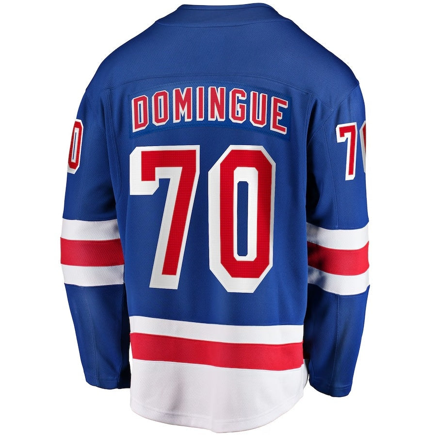 NY.Rangers #70 Louis Domingue Supporters Home Breakaway Jersey - Blue Stitched American Hockey Jerseys