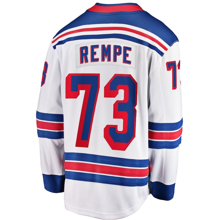 NY.Rangers #73 Matt Rempe Supporters Away Premier Breakaway Player Jersey - White Stitched American Hockey Jerseys