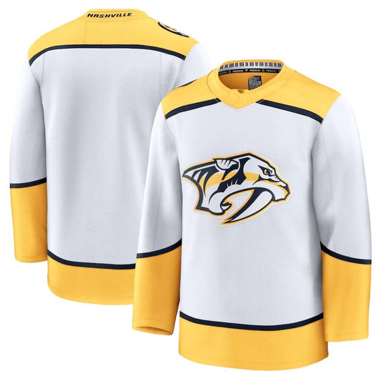N.Predators Fanatics Away Premium Jersey - White Stitched American Hockey Jerseys