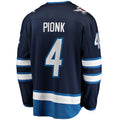 W.Jets #4 Neal Pionk Supporters Branded Home Breakaway Player Jersey Navy Stitched American Hockey Jerseys
