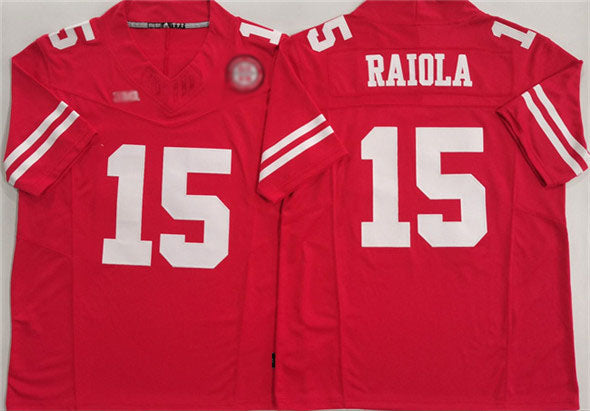 N.Cornhuskers #15 Dylan Raiola Red F.U.S.E. With Patch Vapor Limited Stitched Football American College Jerseys