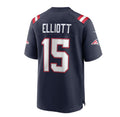 NE.Patriots #15 Ezekiel Elliott Navy Game Player Jersey Stitched American Football Jerseys