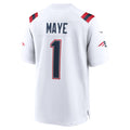 NE.Patriots #1 Drake Maye 2024 Draft First Round Pick Player Game Jersey - White American Football Jerseys