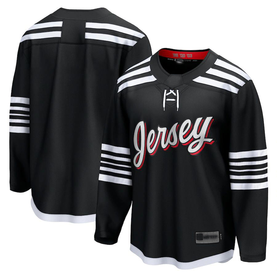 NJ.Devils anatics Branded Alternate Premier Breakaway Team Jersey Black Stitched American Hockey Jerseys