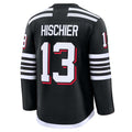 NJ.Devils #13 Nico Hischier Fanatics Alternate Premium Jersey - Black Stitched American Hockey Jerseys
