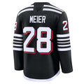 NJ.Devils #28 Timo Meier Fanatics Alternate Premium Jersey - Black Stitched American Hockey Jerseys