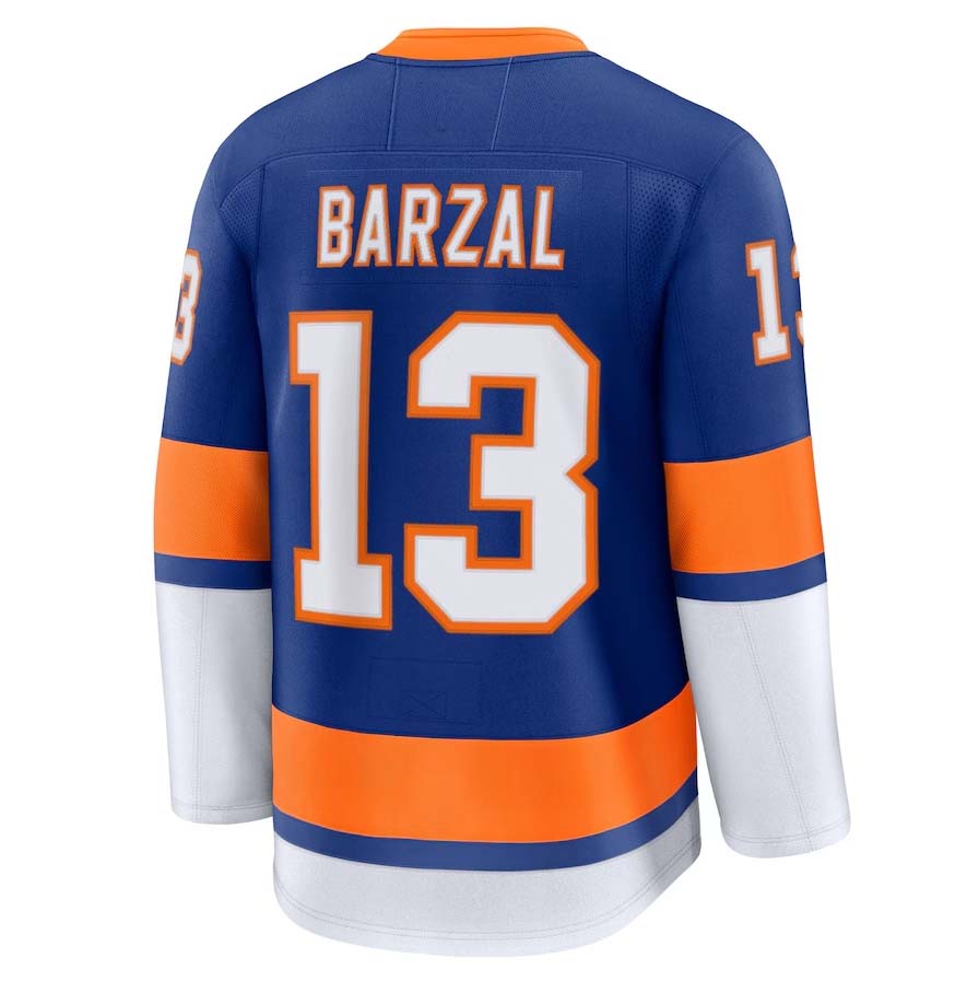 NY.Islanders #13 Mathew Barzal Supporters Home Premium Jersey - Royal Stitched American Hockey Jerseys