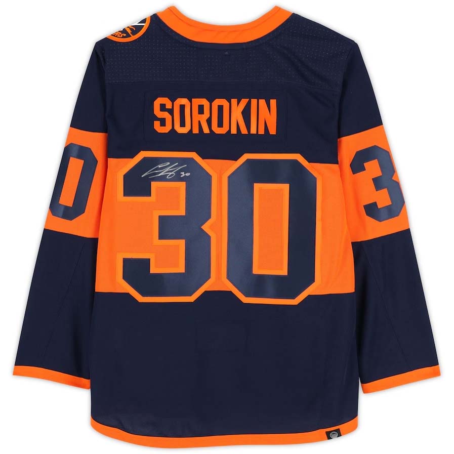 NY.Islanders #30 Ilya Sorokin Autographed Supporters Authentic 2024 Stadium Series Authentic Jersey Stitched American Hockey Jerseys