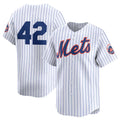 New York Mets 2024 #42 Jackie Robinson Day Home Limited Jersey ¨C White Stitches Baseball Jerseys
