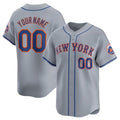 New York Mets Gray Away Limited Custom Jersey Baseball Jerseys