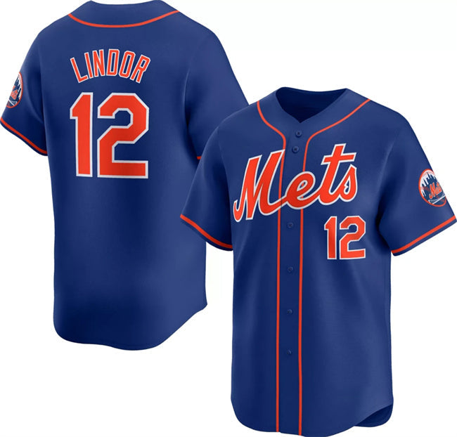 New York Mets #12 Francisco Lindor Royal 2024 Alternate Limited Stitched Baseball Jersey