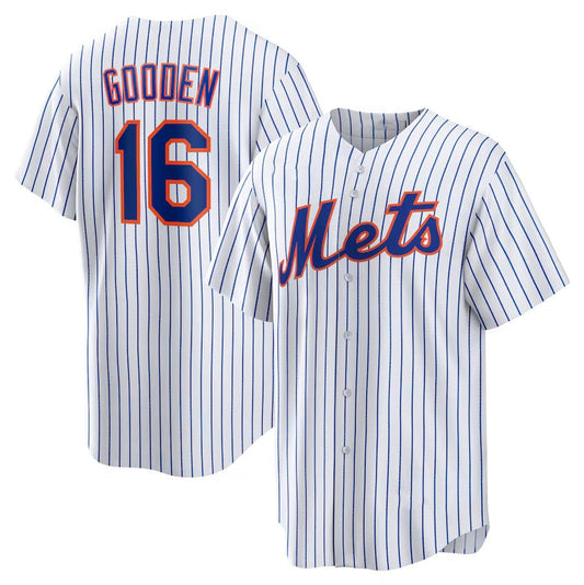 New York Mets #16 Dwight Gooden Home Replica Player Jersey - White Stitched Baseball Jersey