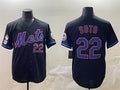 New York Mets #22 Juan Soto Black 2025 Spring Training Cool Base Stitched Baseball Jersey