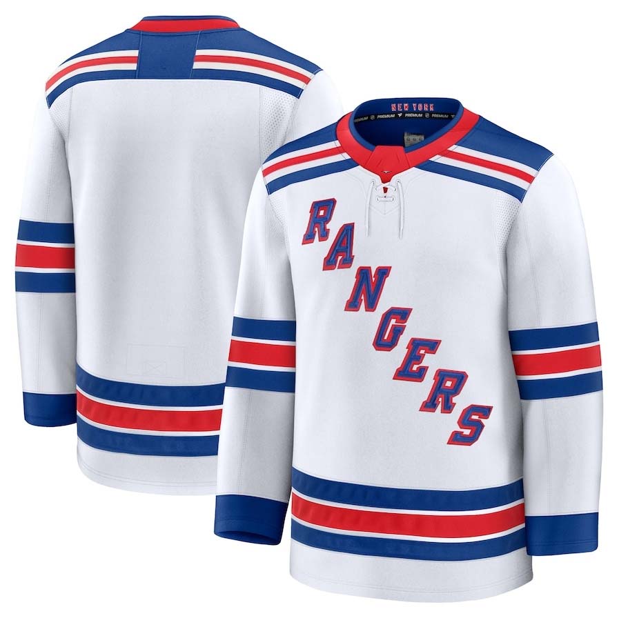 NY.Rangers Supporters Away Premium Jersey - White Stitched American Hockey Jerseys