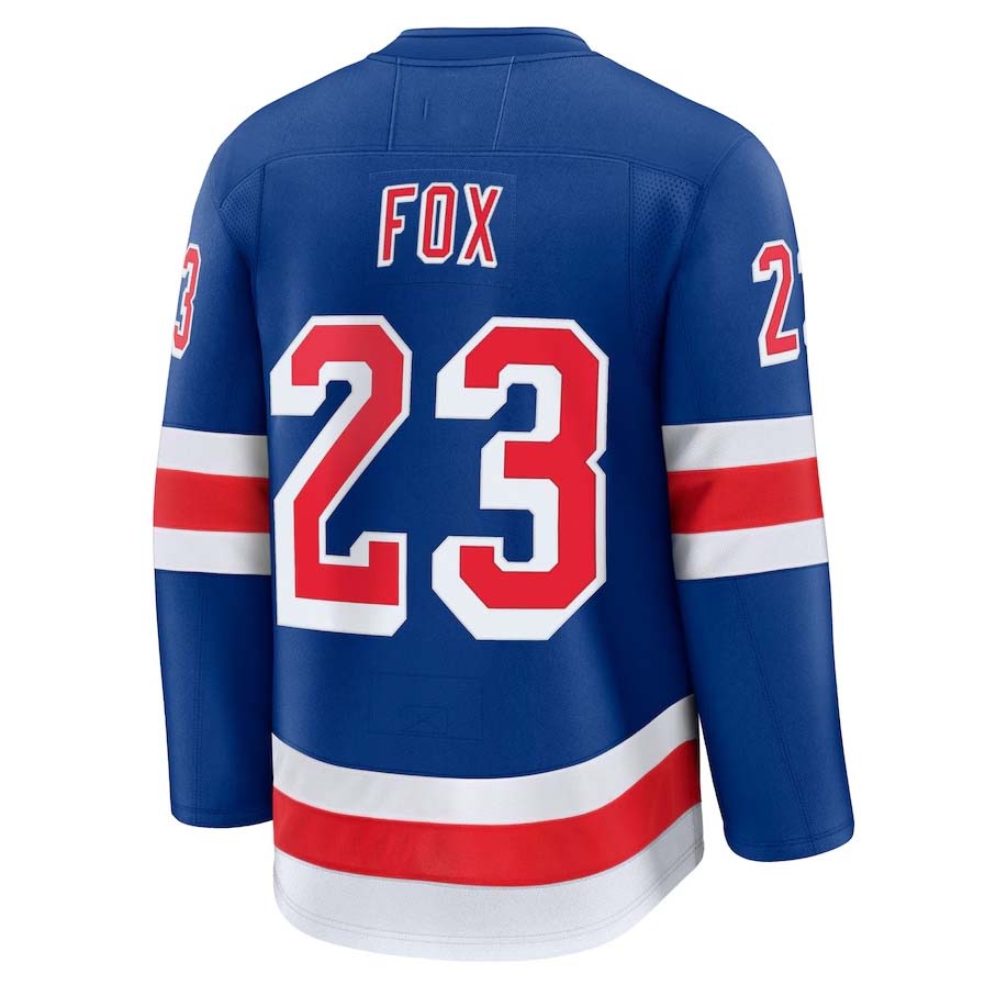 NY.Rangers #23 Adam Fox Supporters Home Premium Jersey - Blue Stitched American Hockey Jerseys