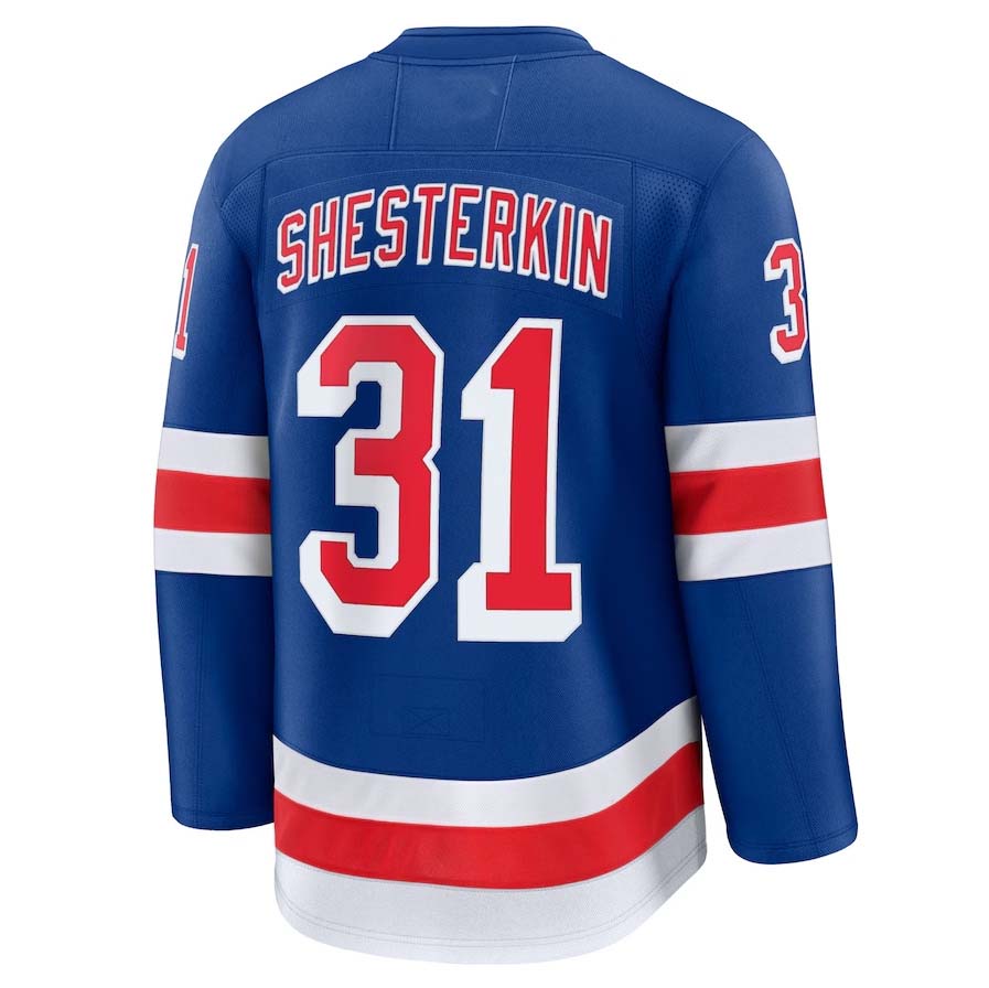 NY.Rangers #31 Igor Shesterkin Supporters Alternate Premium Jersey - Blue Stitched American Hockey Jerseys