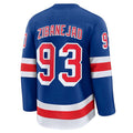 NY.Rangers #93 Mika Zibanejad Supporters Home Premium Jersey - Blue Stitched American Hockey Jerseys