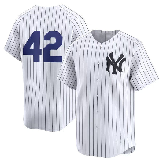 New York Yankees 2024 #42 Jackie Robinson Day Home Limited Jersey ¨C White Stitches Baseball Jerseys