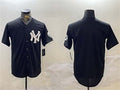 New York Yankees Blank Black With Patch Cool Base Stitched Baseball Jersey