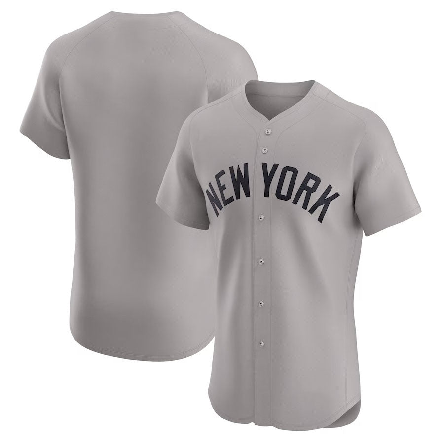 New York Yankees Road Elite Jersey - Gray Stitched Baseball Jersey