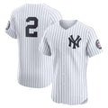 New York Yankees #2 Derek Jeter Home Elite Jersey - White Stitched Baseball Jersey