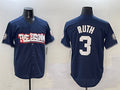 New York Yankees #3 Babe Ruth Navy Bronx Graffiti Vapor Limited Stitched Baseball Jersey